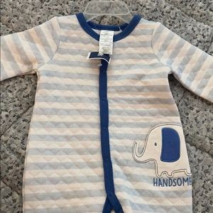 Little Beginnings Quilted Striped Footed 1 Piece